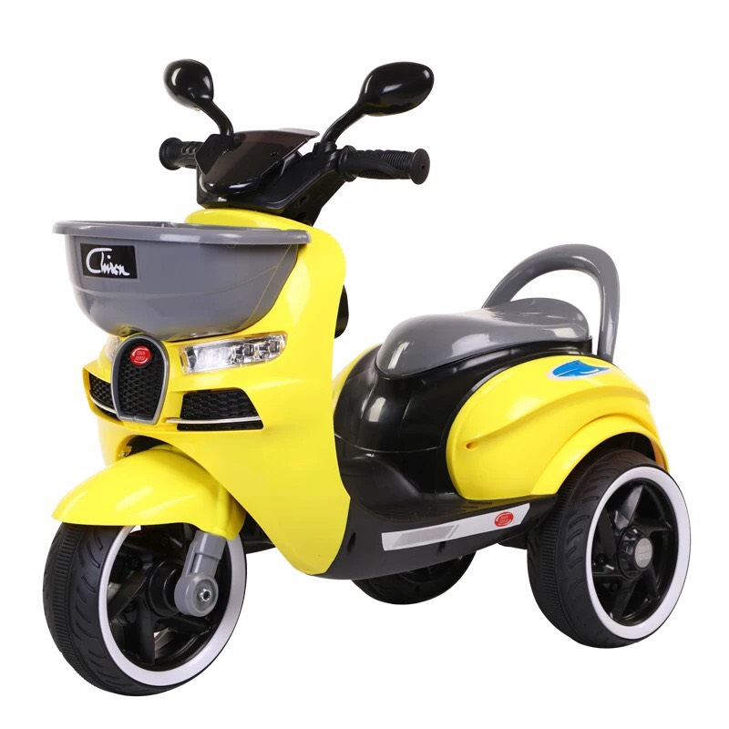 Xe máy mô tô điện 3 bánh CHIWA 2020 đồ chơi cho bé bảo hành 6 tháng (Đỏ-Xanh-Vàng)