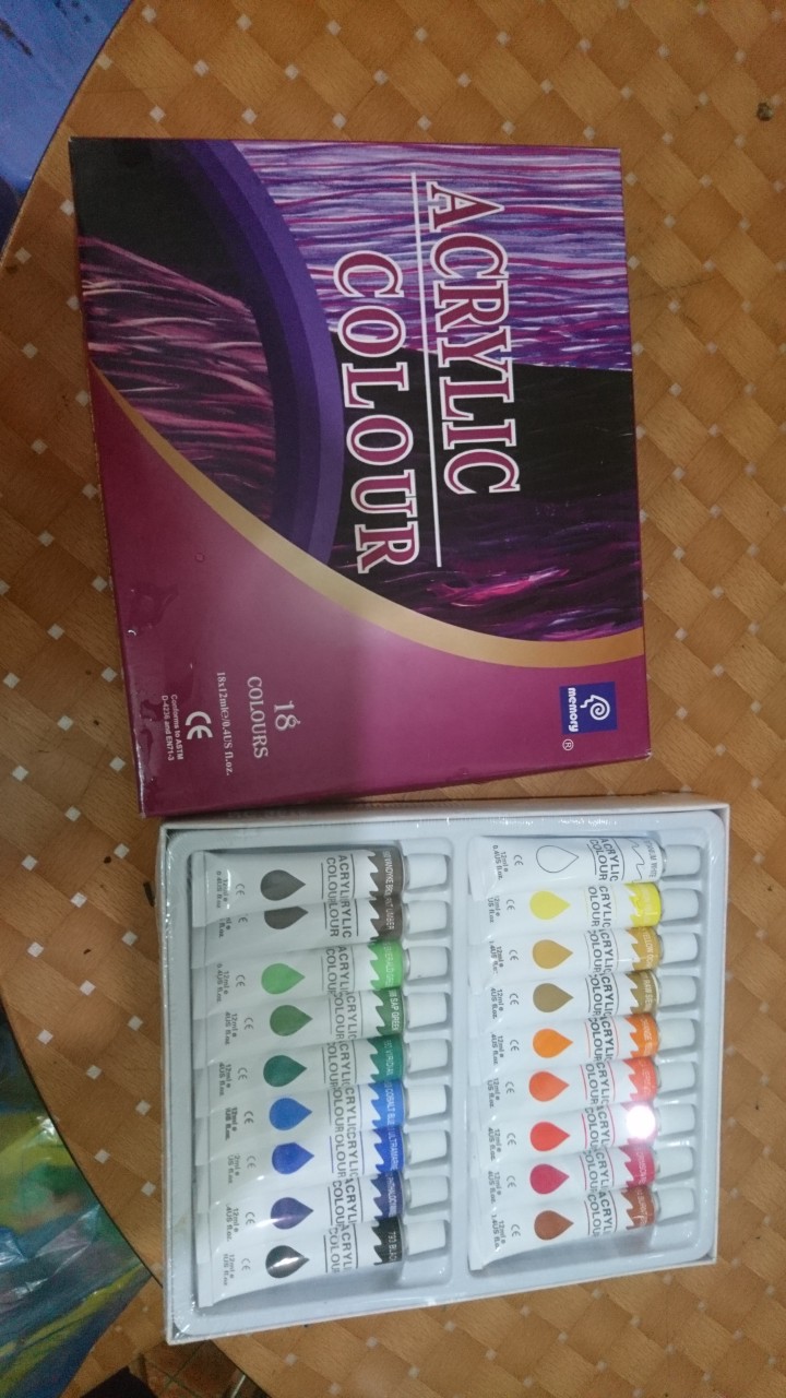Màu acrylic dạng tuýp 18 màu