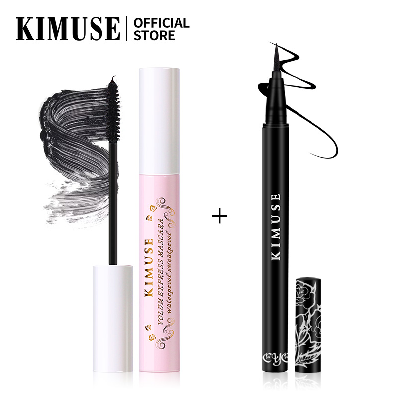 KIMUSE Bộ 2 món gồm mascara Volum Express + bút kẻ mắt không thấm nước - INTL