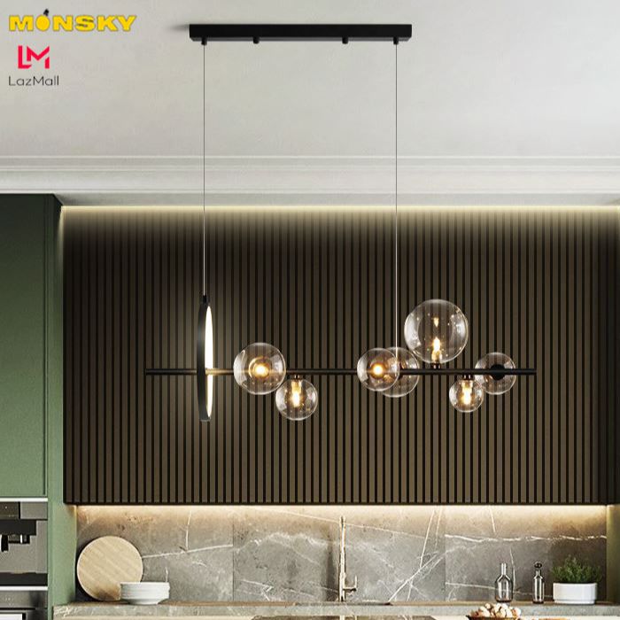 Đèn thả MONSKY KASTE trang trí không gian phòng ăn hiện đại cao cấp - Tặng kèm bóng đèn đầy đủ.