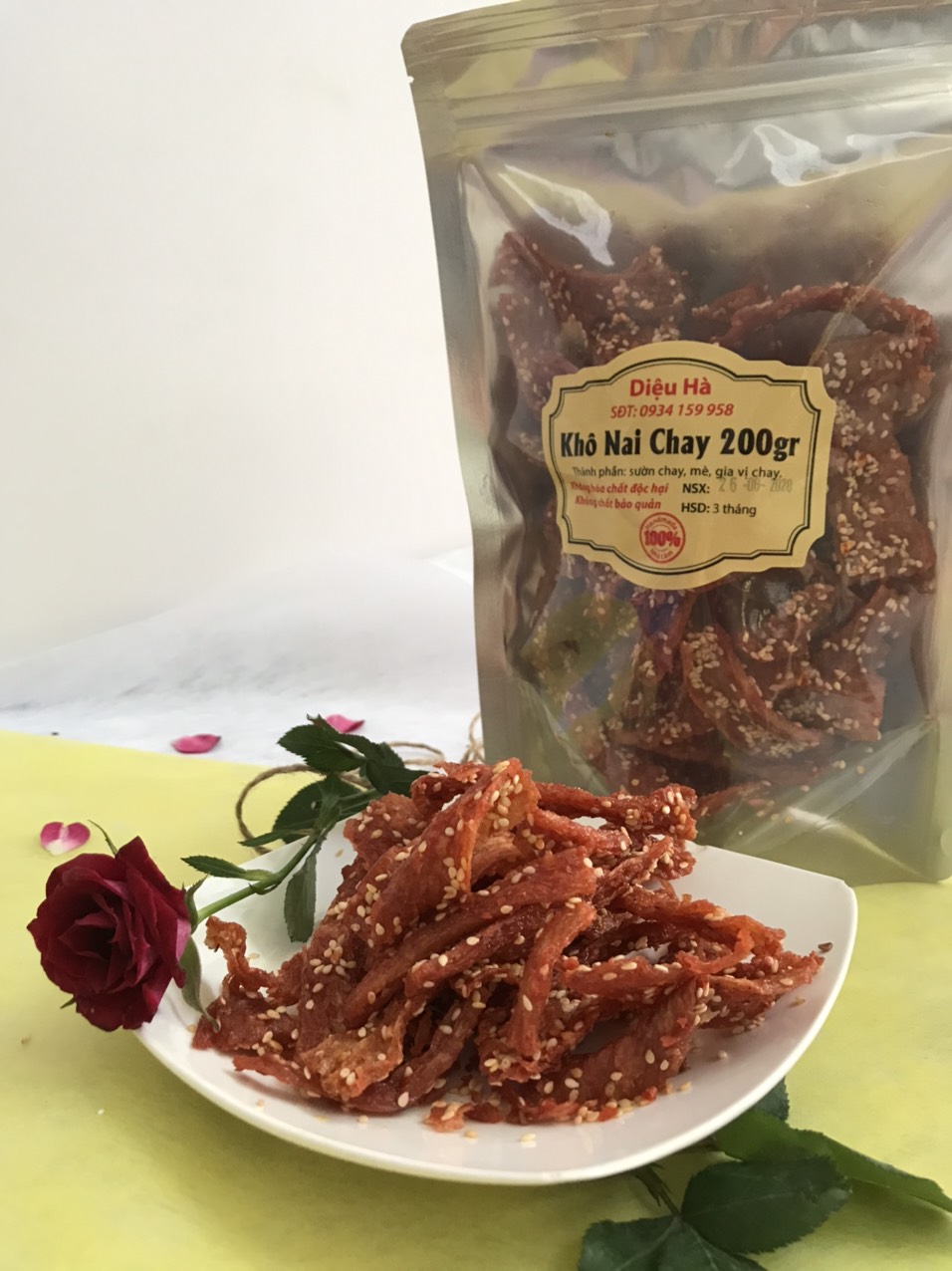Khô Nai Chay nhà làm tiện lợi thơm ngon 500g