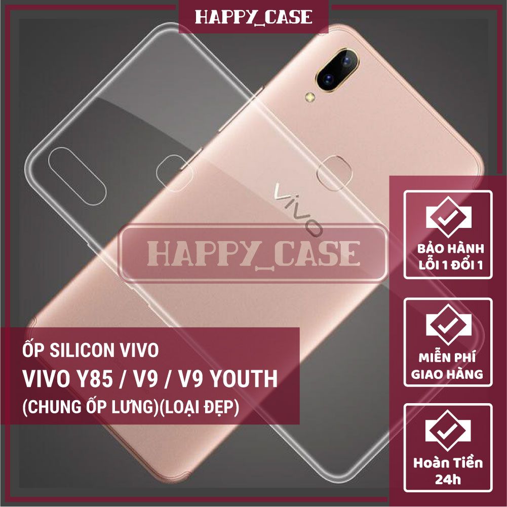 Ốp lưng điện thoại vivo y85 / v9 / v9 youth thin transparent silicon
