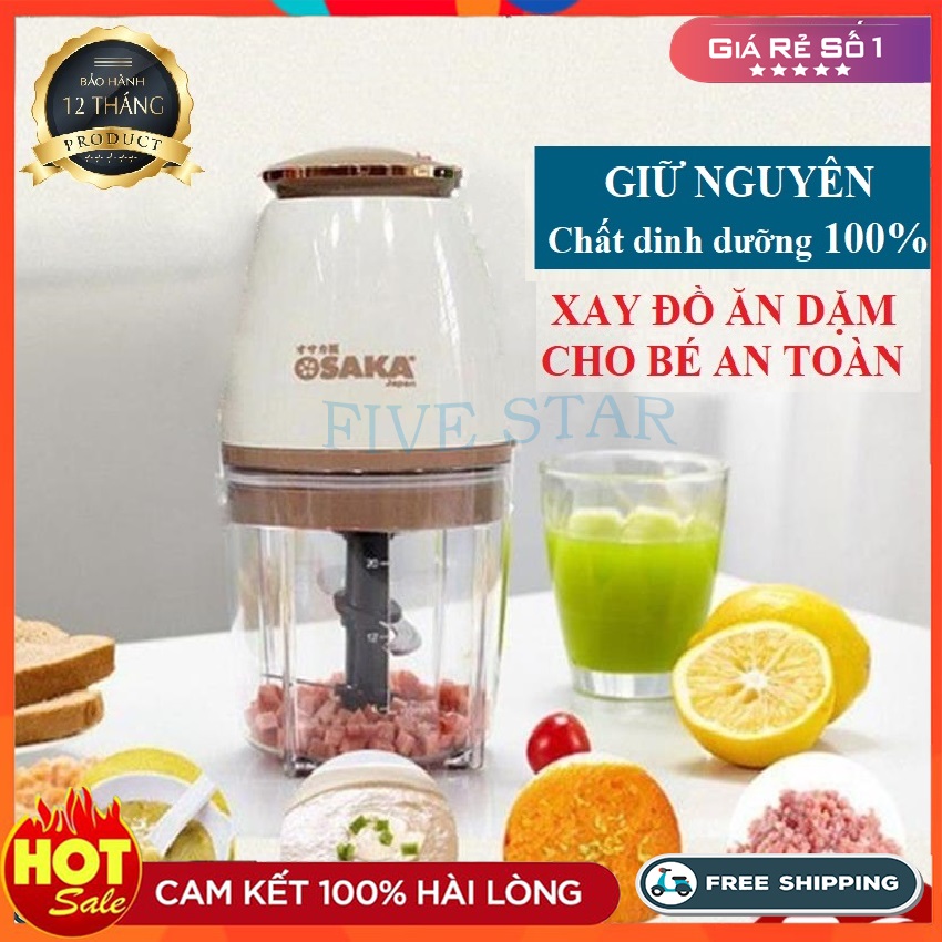 Máy Xay Đa Năng OSAKA - Xay Thịt, Tôm, Cua, Rau Củ, Cối  0,7 Lít, Tự Ngắt Khi Quá Tải An Toàn Điện - Máy xay cho bé ăn dặm, Máy xay thịt cá gia đình - Bảo Hành Uy Tín,  Lỗi 1 Đổi 1 - FIVE STAR