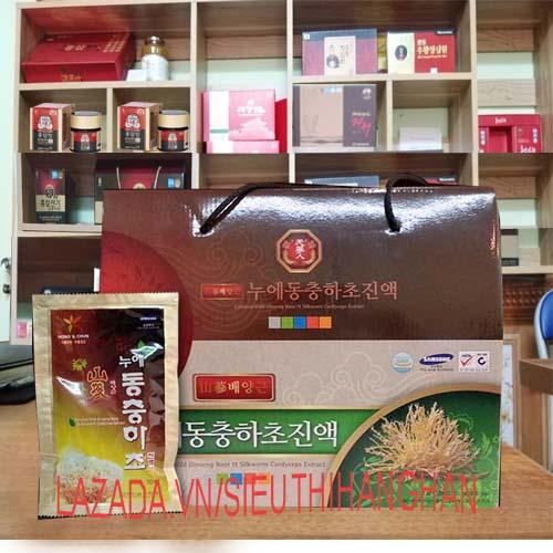 Tinh chất hồng sâm núi và đông trùng hạ thảo Bio Hàn Quốc cao cấp 30 gói x 70 ml