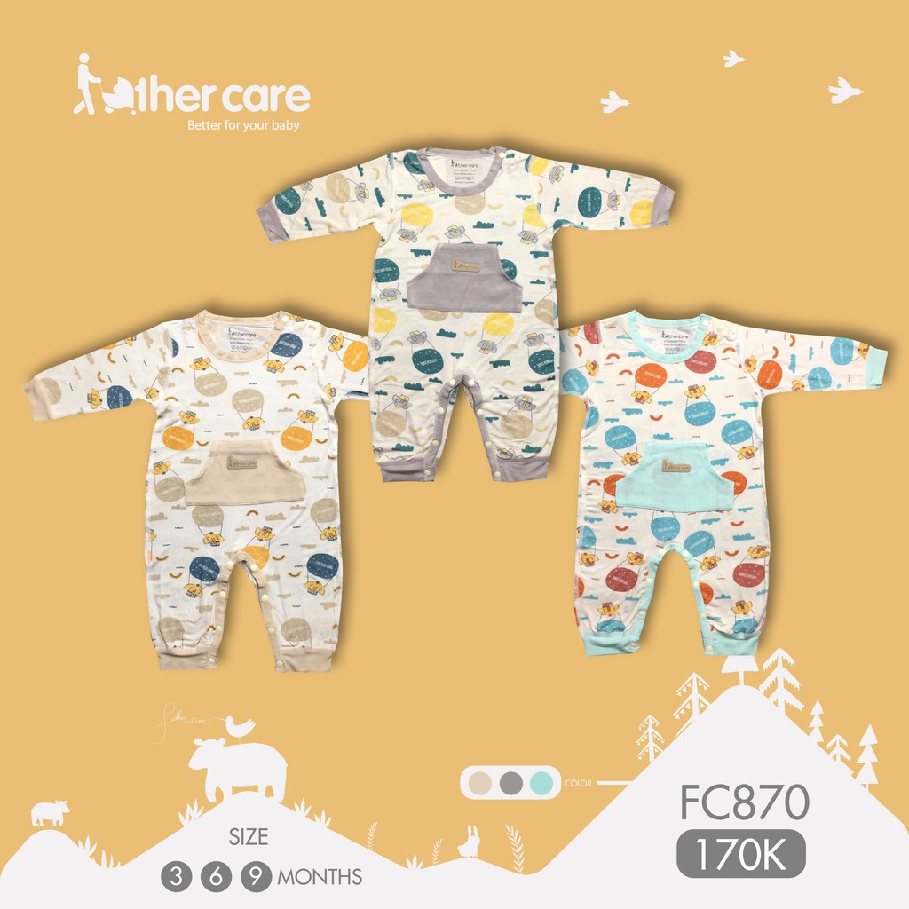 Body sơ sinh fathercare cài vai dt - voi fc870