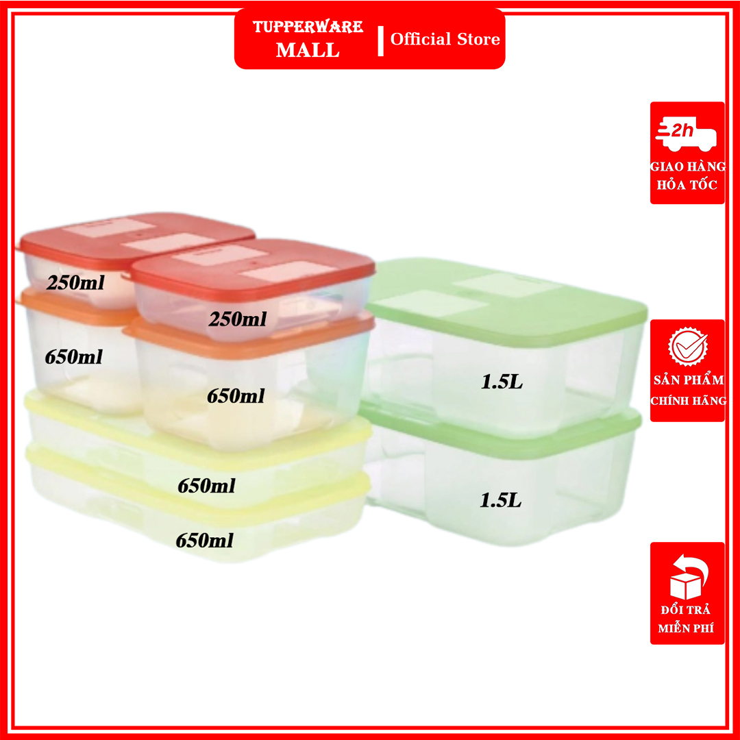 Bộ hộp trữ đông colorful set 8 hộp - tupperware