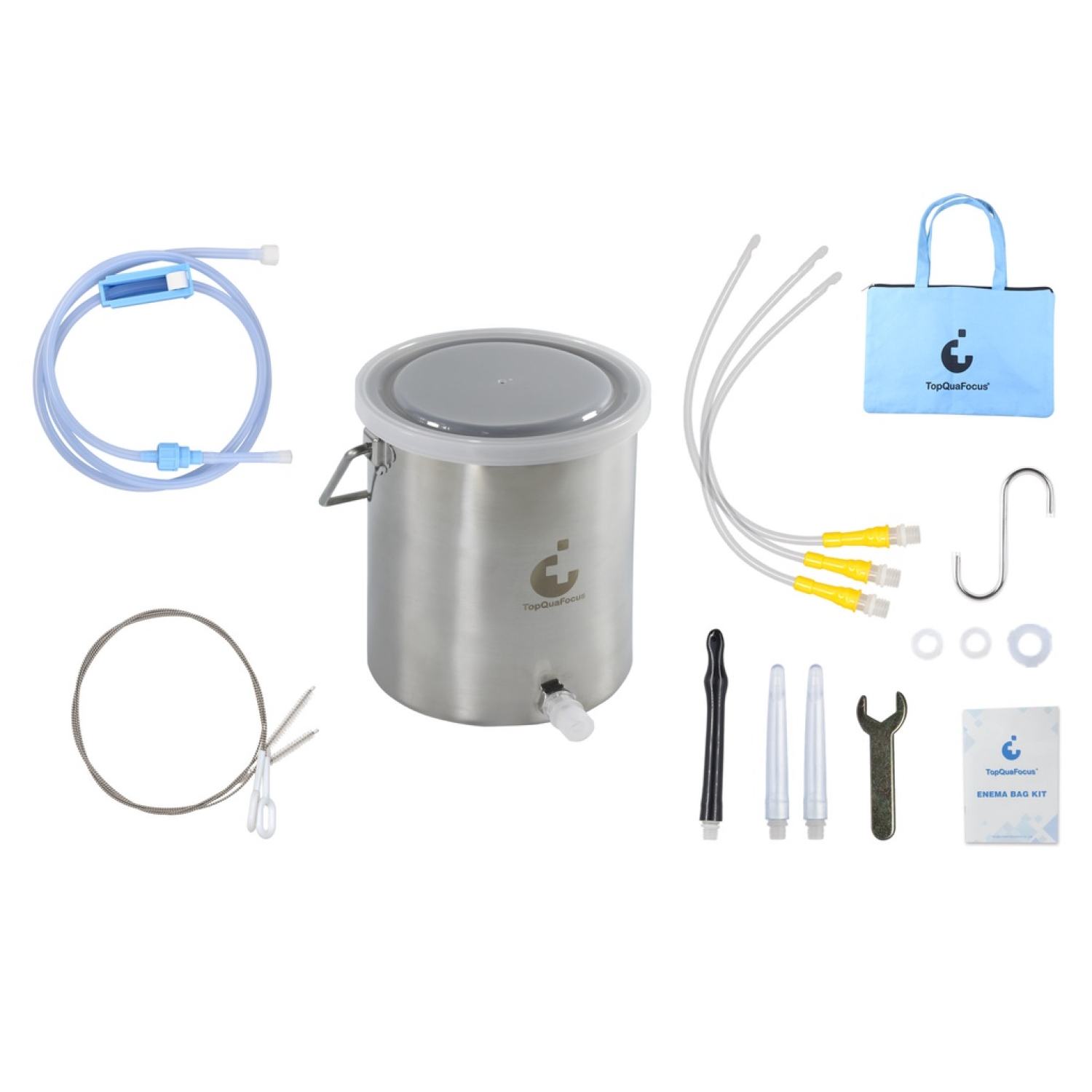 Xô inox thụt tháo đại tràng, thải độc cà phê, thải độc đại tràng hãng TopQuaFocus chính hãng