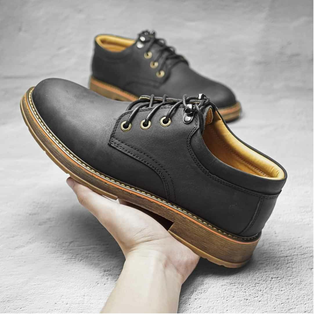 Giày tây nam buộc dây da bò cao cấp Elmee - Giày nam da bò thật trẻ trung năng động - GD012