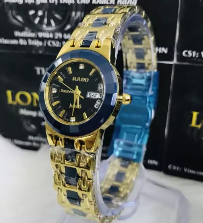 {LAZADA ĐỒNG HỒ HÀNG HIỆU } Đồng Hồ Thời Trang Nữ Pin Vàng Đá Xanh + Thẻ Bảo Hành { BÁN BUÔN ORIENT SEIKO PATEK SK }