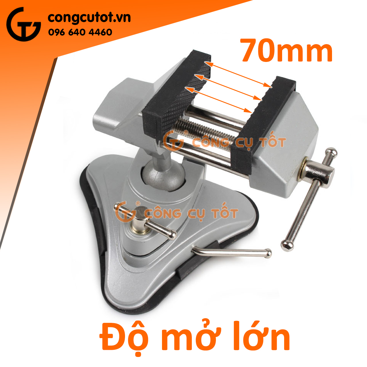 Eto xoay 360 độ hít bàn kẹp thẳng độ mở 70mm