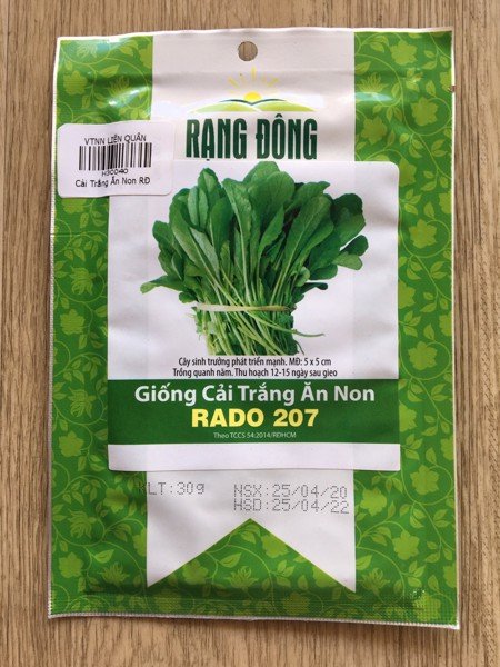 Hạt giống cải trắng ăn non gói 30gr - rado 207