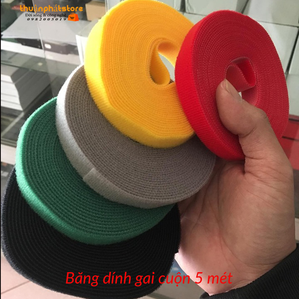 BĂNG GAI THU GỌN DÂY ĐIỆN - BĂNG DÍNH NHÁM THU GỌN DÂY CUỘN 5MET