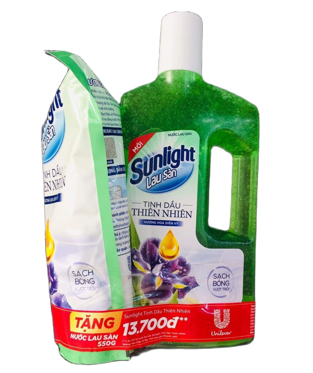 [ tặng kèm 1 túi lau sàn 550gr] Nước lau sàn sunlight lily/ hoa diên vỹ 1 lít