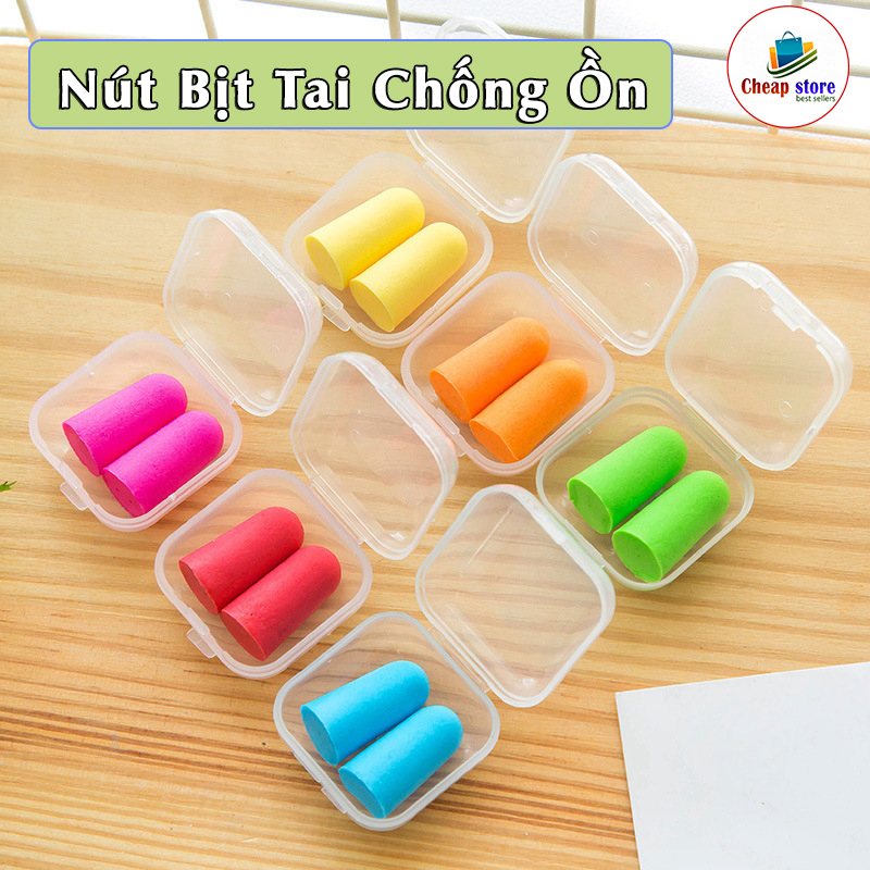 Nút bịt tai chống ồn có hộp nhựa, nút bịt tai cách âm giảm tiếng ồn