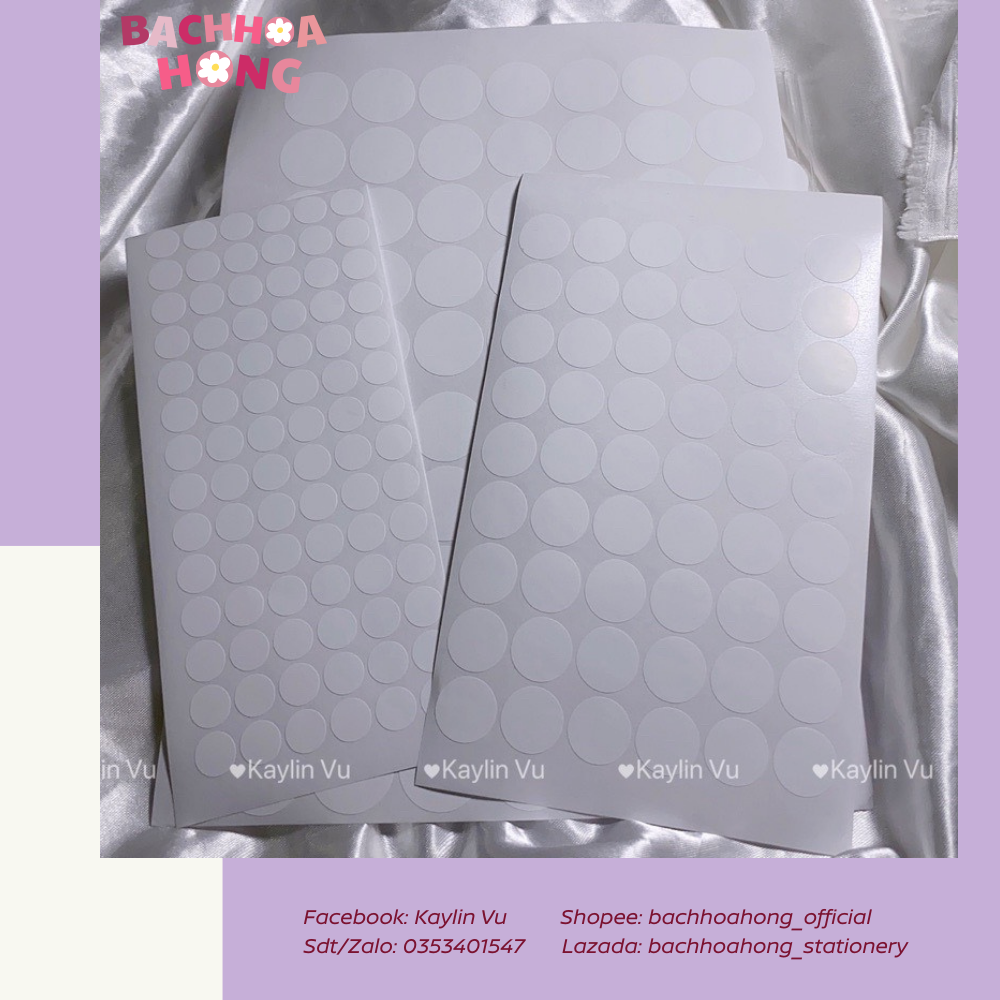 Sticker tròn trắng deco toploader