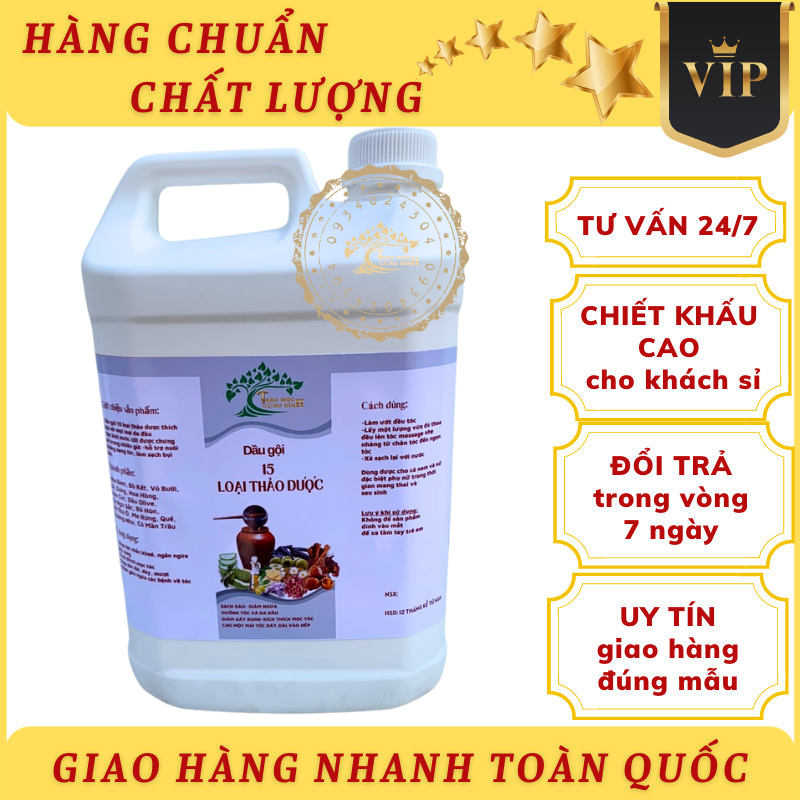 Can 5 lít Dầu gội 15 Loại Thảo Dược - Tất cả dưỡng chất cần thiết cho tóc