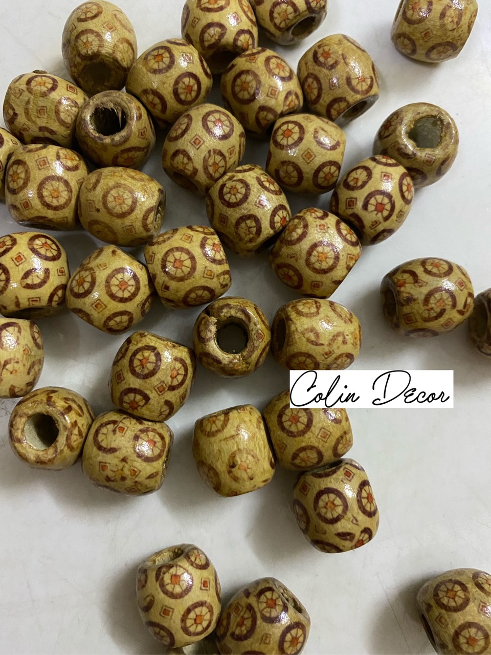 Hạt gỗ hoa văn size 16mm