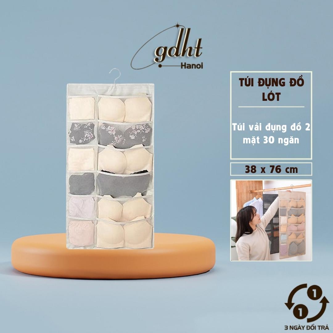Túi treo đựng đồ lót và tất 2 mặt nhiều ngăn bằng vải lưới - Gia dụng Huy Tuấn