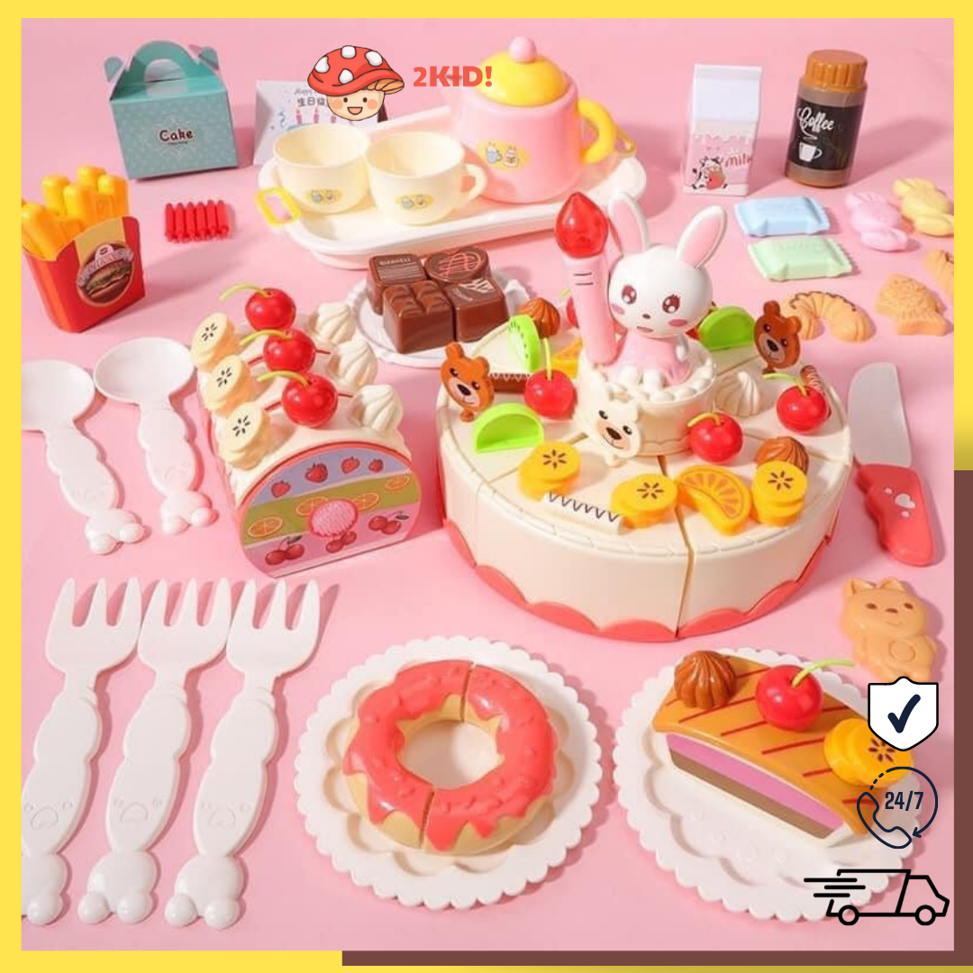 Đồ chơi bánh sinh nhật 85 chi tiết, đồ chơi bánh ngọt cho bé