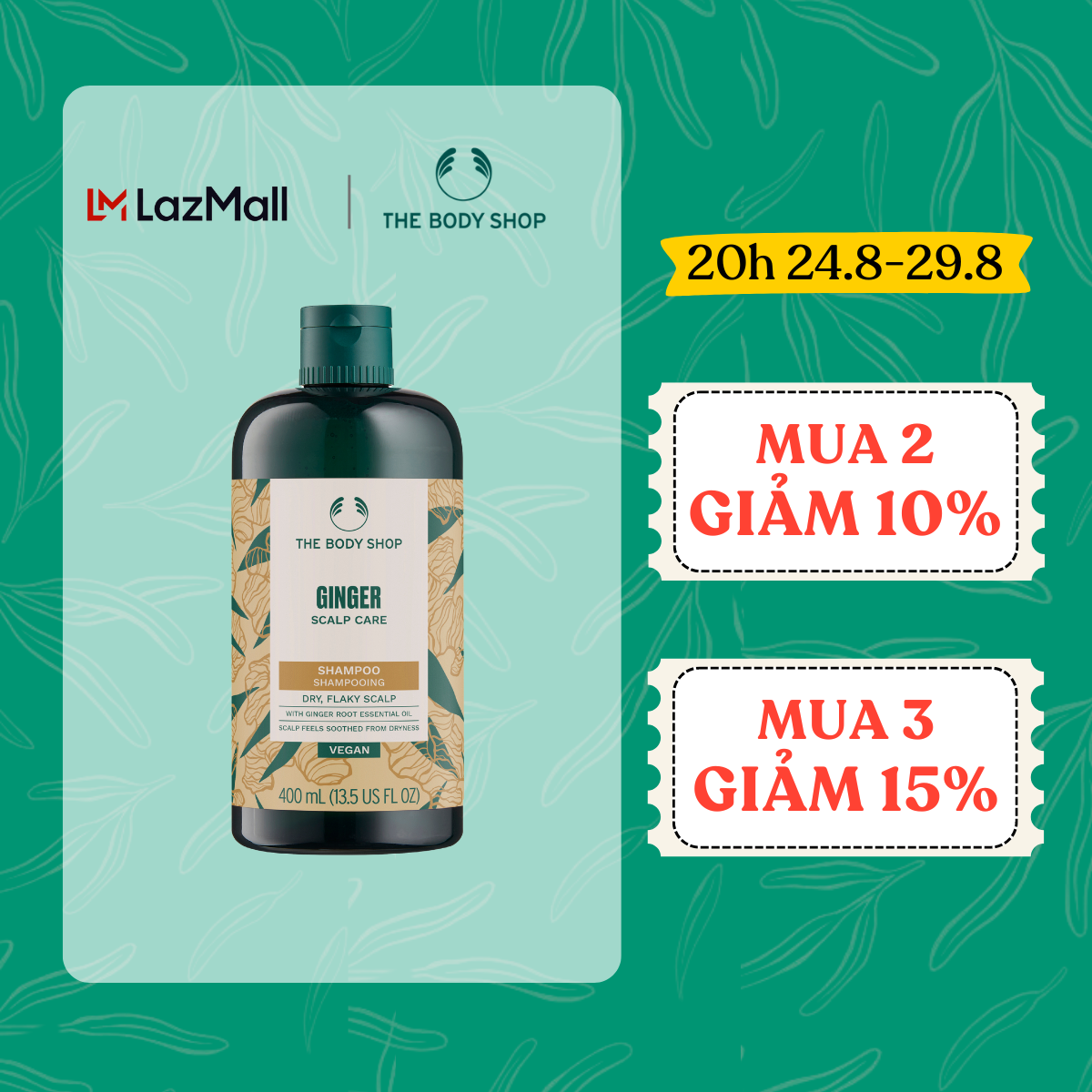 Dầu Gội Gừng Ginger Scalp Care Shampoo 400ml The Body Shop