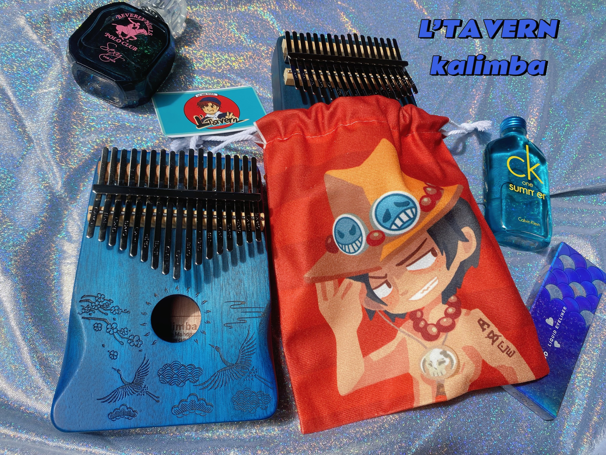 Túi Đàn Kalimba vải dây rút hình One Piece Luffy ,túi cinamonroll dễ thương
