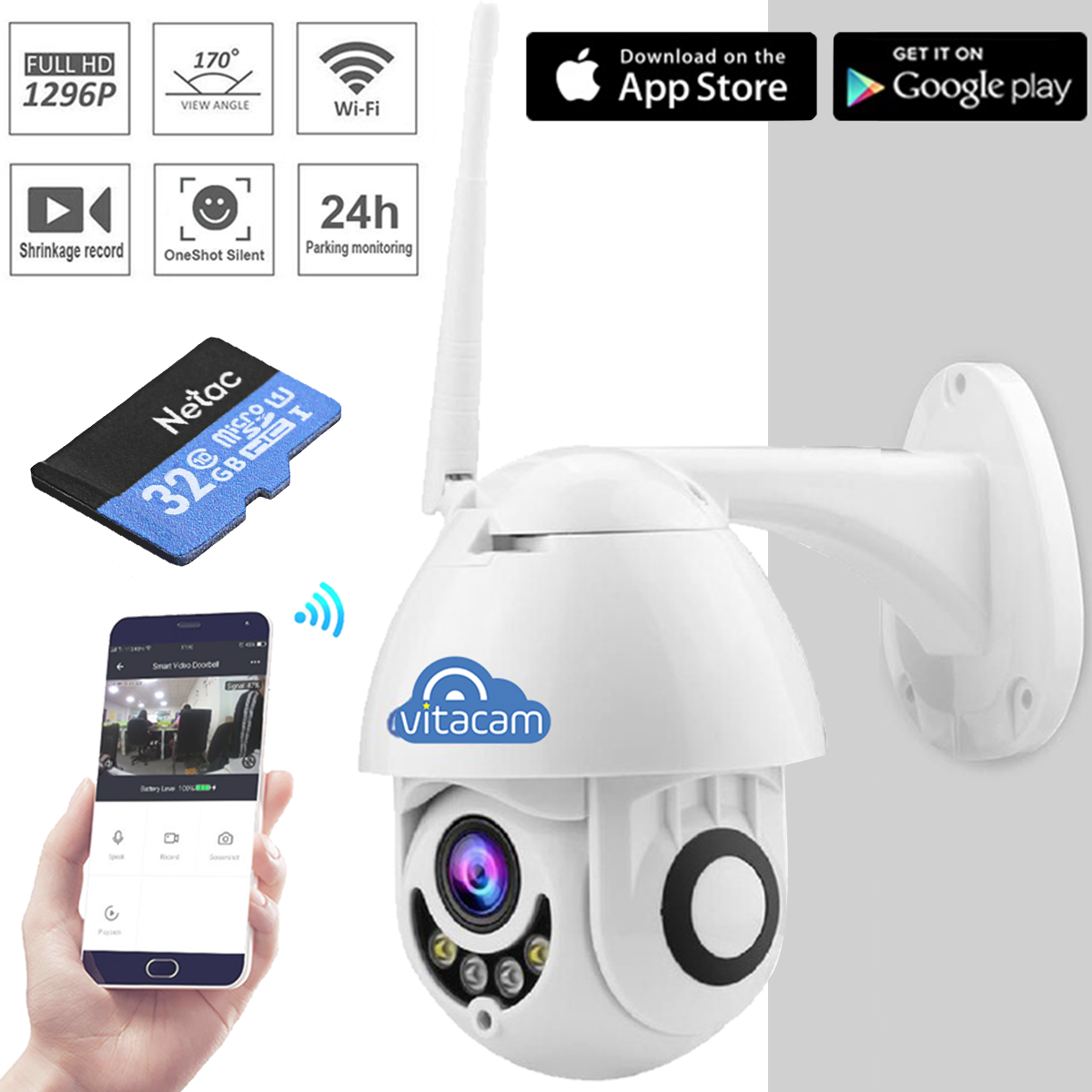 [HCM]Camera Quan Sát Ngoài Trời - Chống Được Bụi Nước Va Đập. ĐÀM THOẠI 2 CHIỀU - Tặng Thẻ Nhớ 32Gb