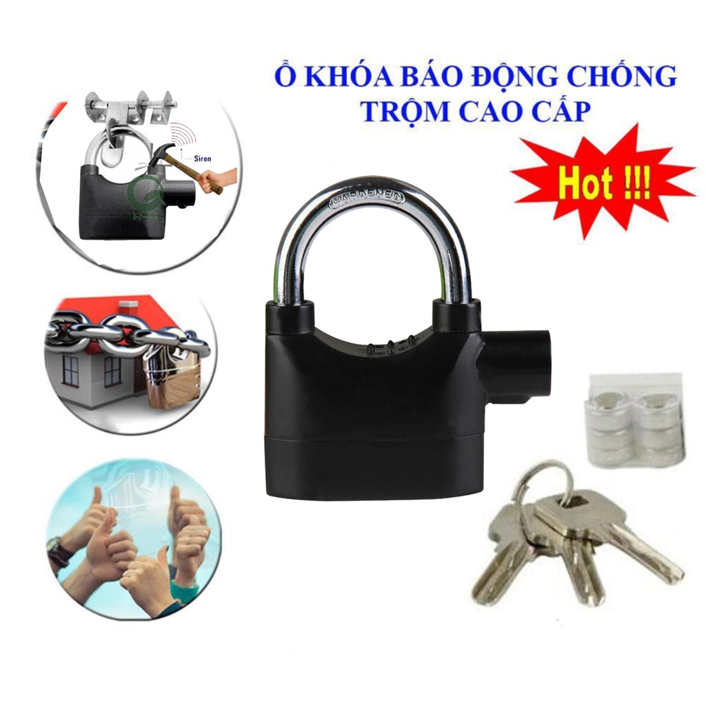 [ SALLE XẢ KHO ] Khóa Cửa, Ổ Khóa Báo Động Chống Trộm Kinbar Alarm Lock Móc Ngắn Hàng Cao Cấp Loại 1 Thích Hợp Để Khóa Nhà, Khóa Xe, Khóa Các Vật Dụng Gia Đình Cần Bảo Vệ (có sẵn 3 chìa khóa kèm theo).Bảo Hành 1 đổi 1