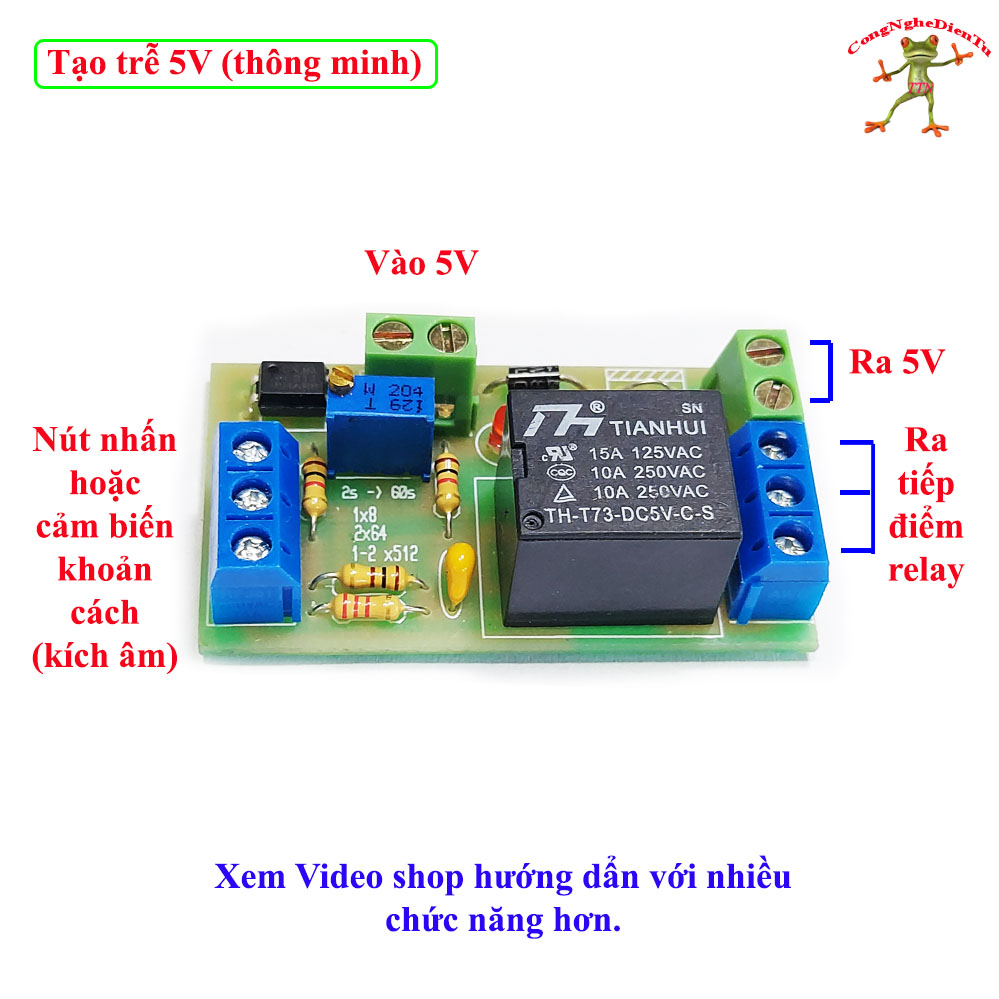 Mạch kích tạo trễ 5V thông minh chế máy rửa tay - máy rót