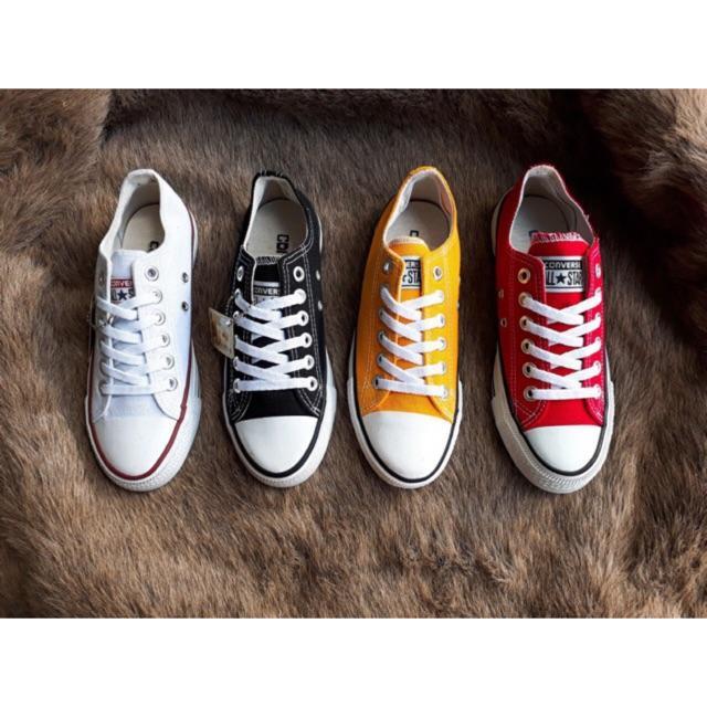 Giày thể thao nữ cv cổ thấp - giày nữ sneaker giày vải nữ giày bata nữ màu trắng màu đen màu vàng màu đỏ giá rẻ dưới 100k phong cách thời trang ulzzang hàn quốc bts chạy bộ tập gym đi học đi chơi học sinh hot pro