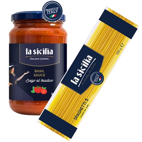 Combo Mỳ Ý Spaghetti + Sốt cà chua húng quế La Sicilia