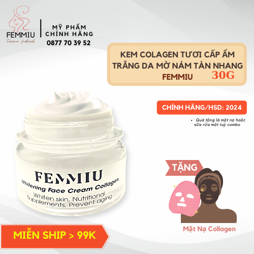 Combo 2 kem collagen sữa non 7 day dưỡng trắng da hiệu qủa femmiu 30gr