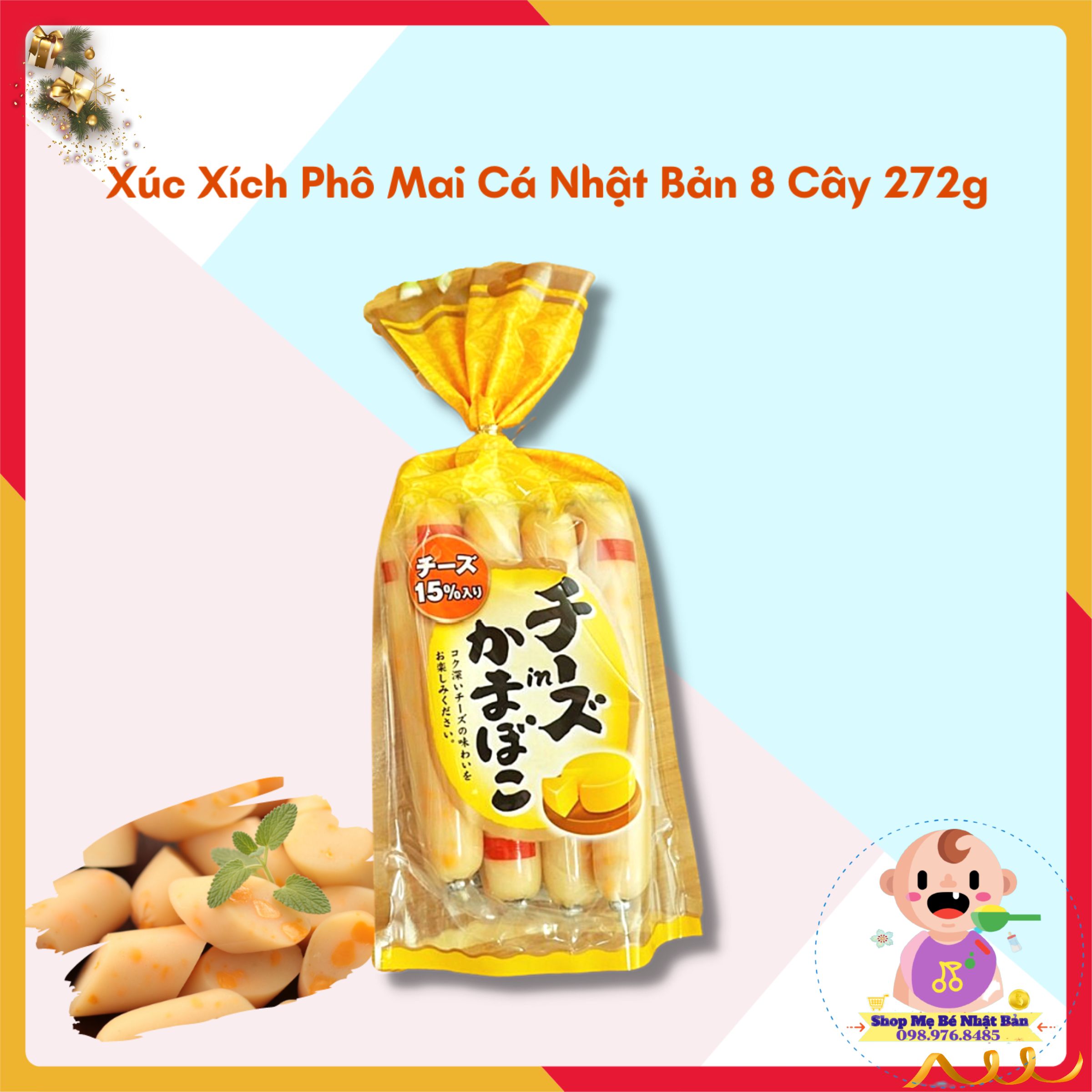 Xúc xích phô mai cá nhật bản 8 cây 272g