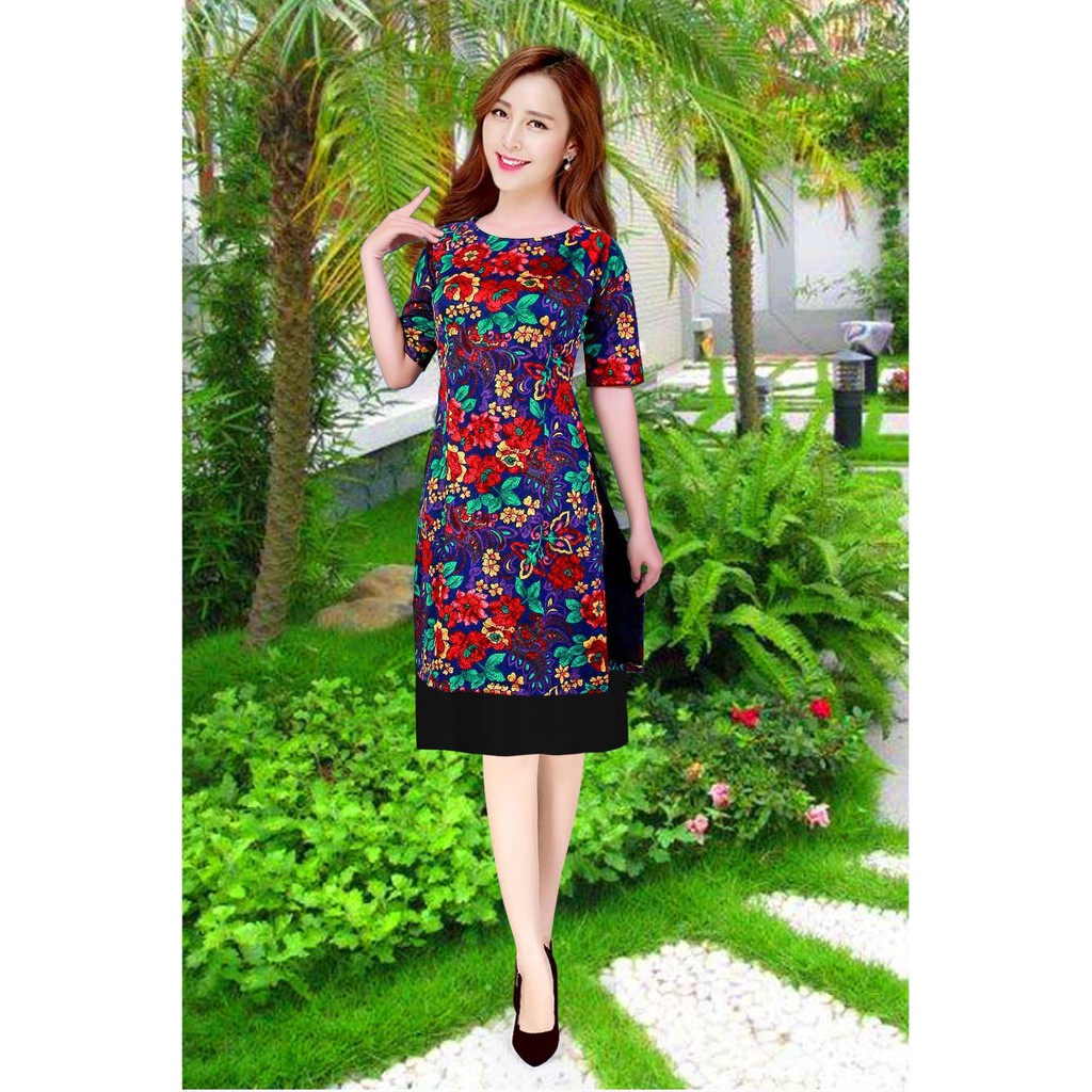 [HCM]Áo dài cách tân gấm thun sản phẩm tốt chất lượng cao cam kết hàng nhận được như hình và mô tả