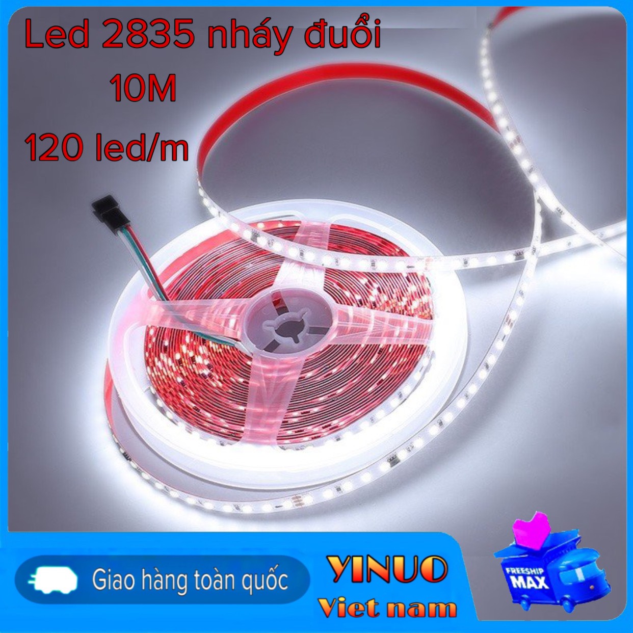Cuộn led 10m nháy đuổi nhiều hiệu ứng hắt trần cao cấp Cuộn led đuổi ws2811 dài 10m ánh sáng trắng - vàng - trung tính