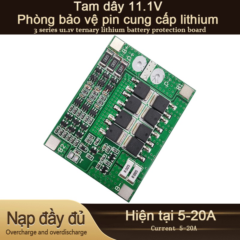 BMS 3S Bảng bảo vệ pin Lithium Bảng mạch bảo vệ bảng mạch 11.1V/12.8V với cân bằng pin nguồn / bảng bảo vệ nâng cao hiện tại 5A / 10A / 15A / 20A