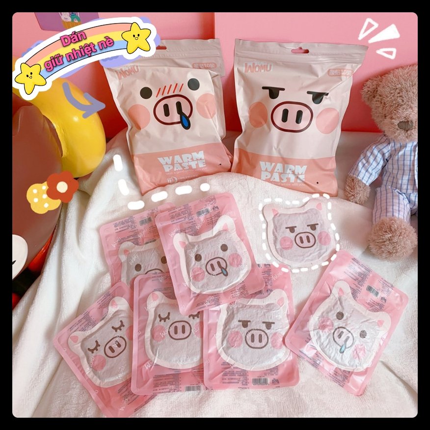 Tấm dán tăng nhiệt làm ấm bụng, chân tay hoạt hình cute - dán nóng thư giãn cơ thể bớt đau mỏi