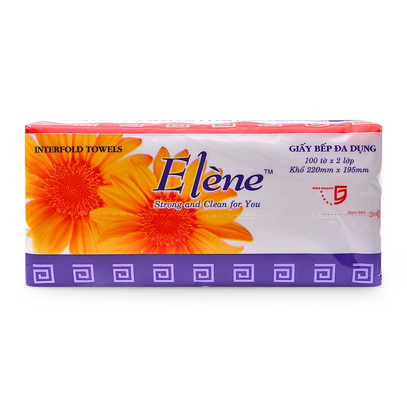 Khăn giấy bếp đa dụng Elene gói 100 tờ 2 lớp