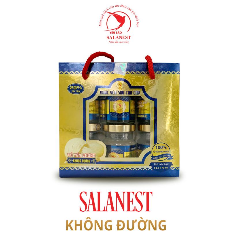 Yến chưng không đường Salanest 20 tố yến x 6 hủ / hộp sức khỏe vàng cho mọi nhà