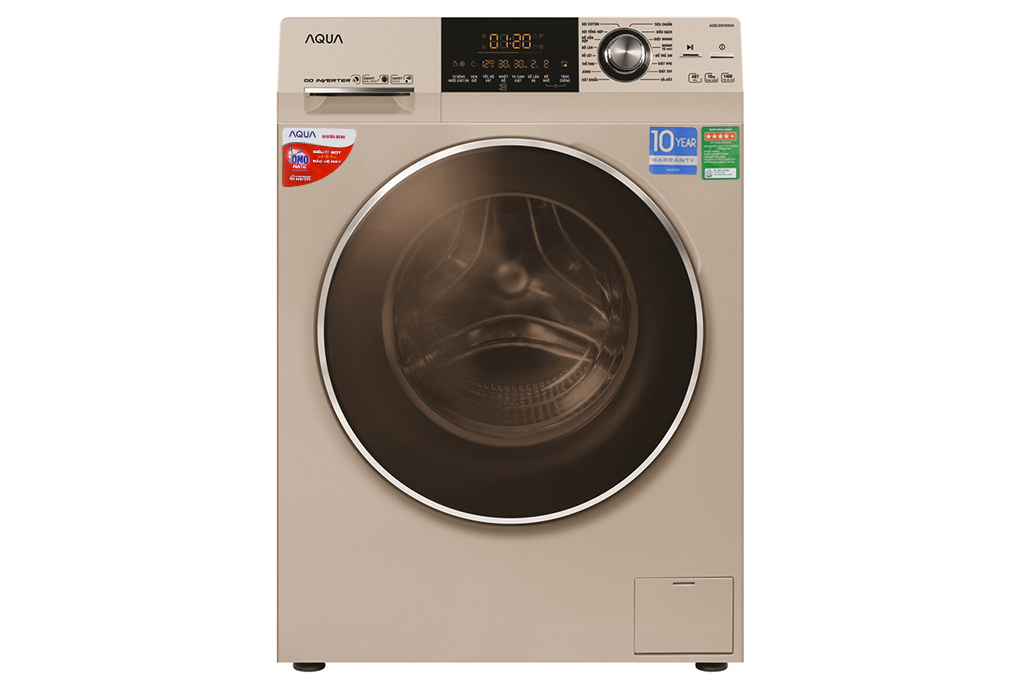 Máy giặt aqua cửa ngang 10 kg màu vàng kim aqd-dd1000a.n