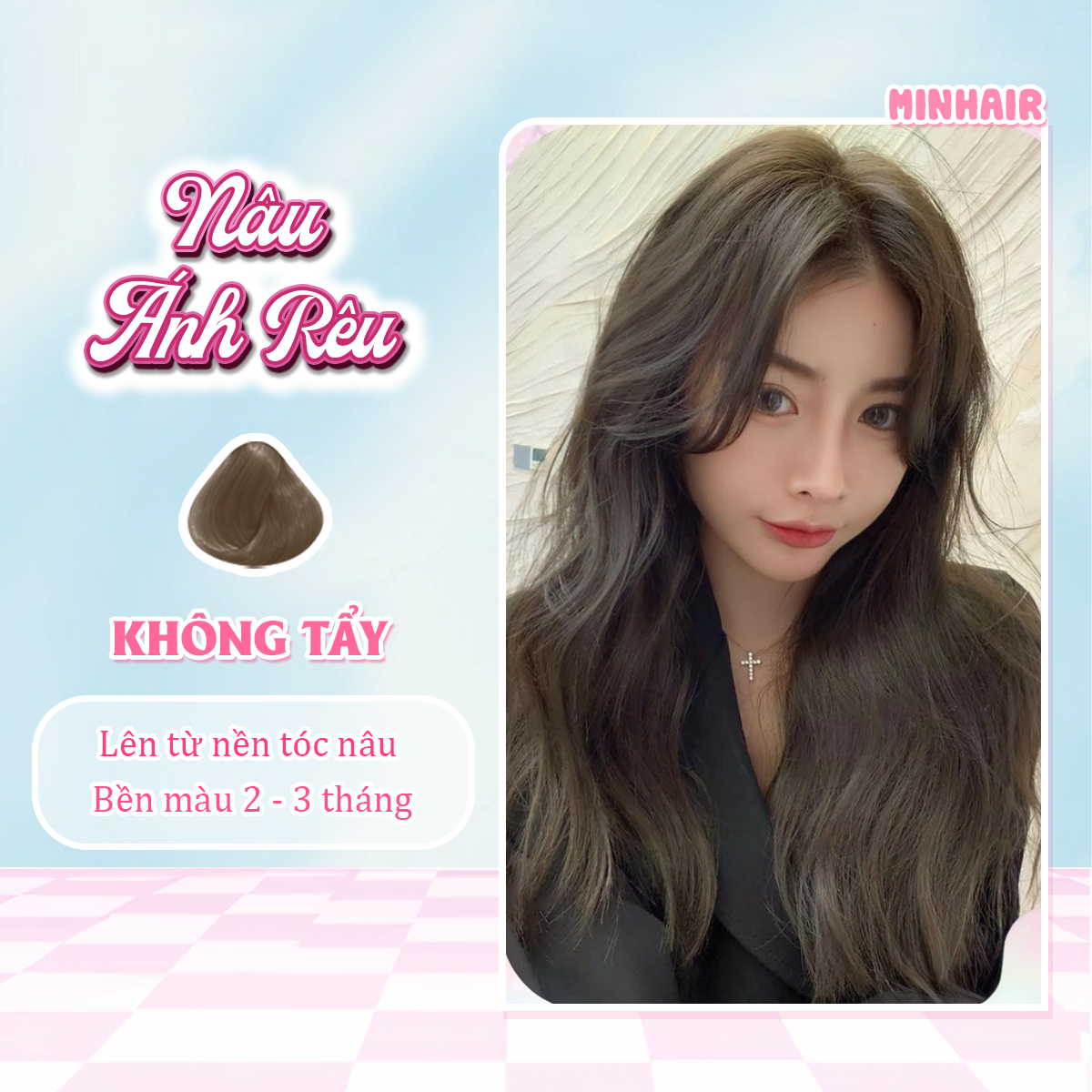 Thuốc nhuộm tóc màu Nâu Ánh Rêu không tẩy  tặng kèm oxy trợ dưỡng và bao tay