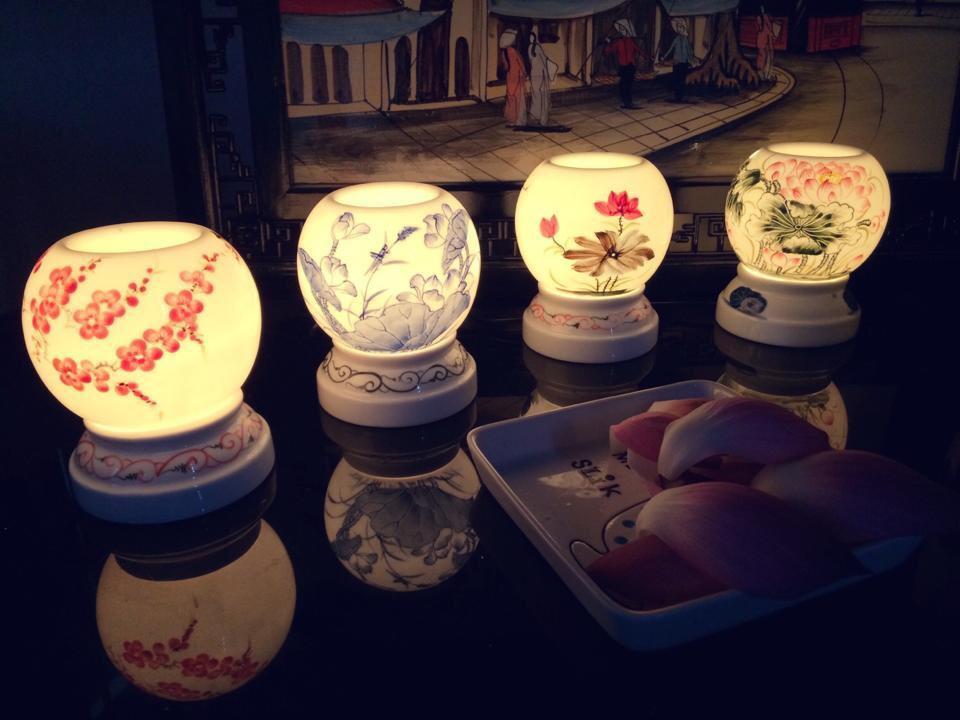 Đèn Xông Tinh Dầu Bát Tràng (Size 12cm) - Hàng Xuất khẩu EU - Nhiều Hoa văn đẹp (Tặng Tinh dầu 10ml)