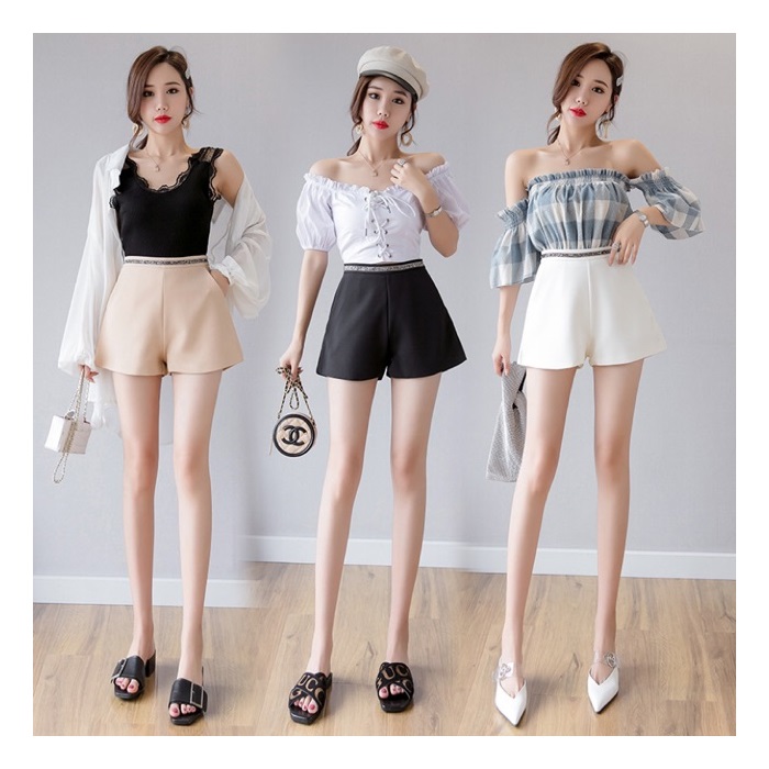 Quần short nữ , Quần đùi nữ , Quần sooc nữ cạp cao kim tuyến eo thon dáng đẹp , Chất liệu tuyết mưa cao cấp bền đẹp , Hỗ trợ ship -Thời trang nữ Keni