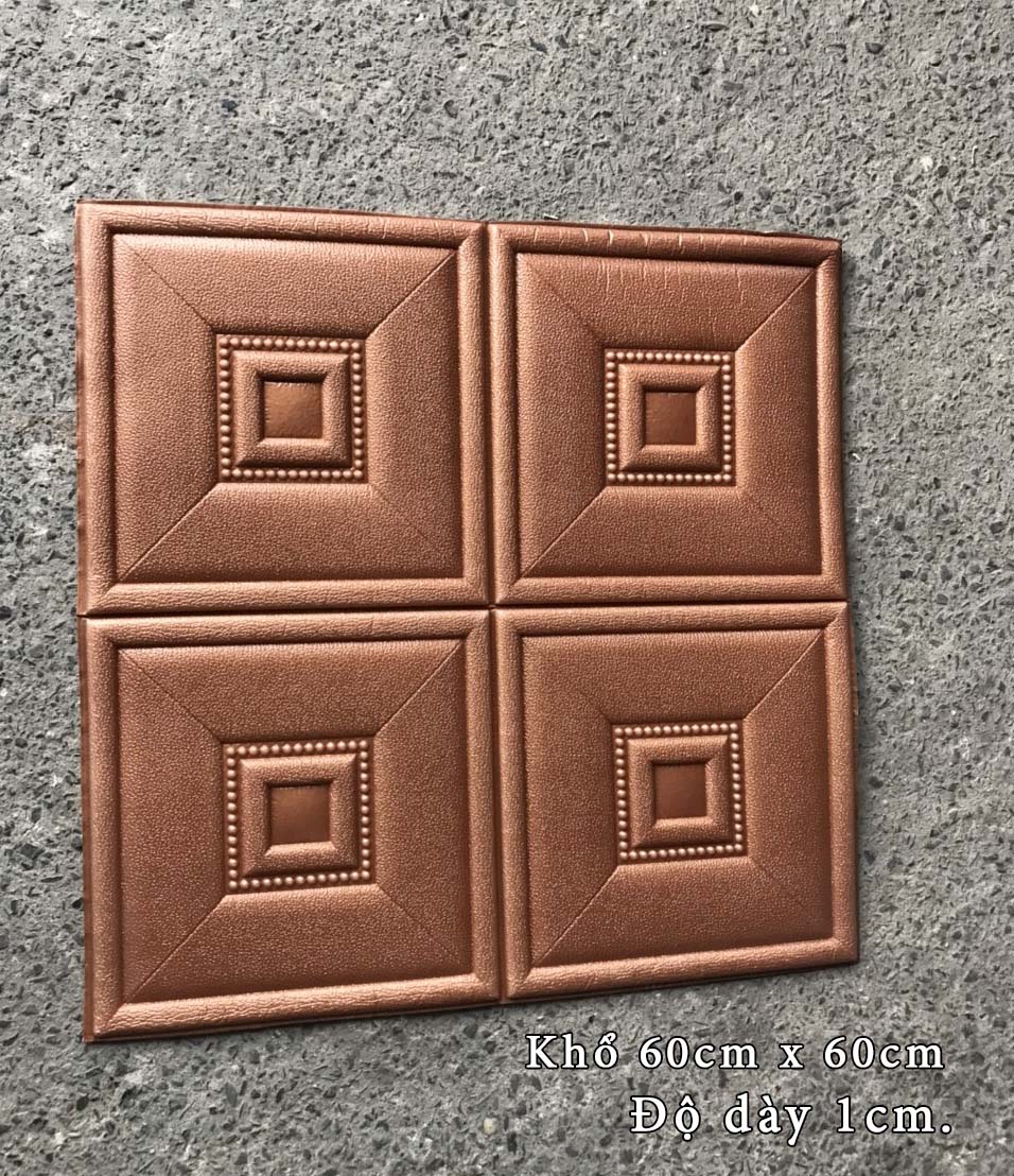Xốp dán tường 3d giả da cao cấp khổ 60x60 dày 1cm. Nói không với hàng mỏng, kém chất lượng