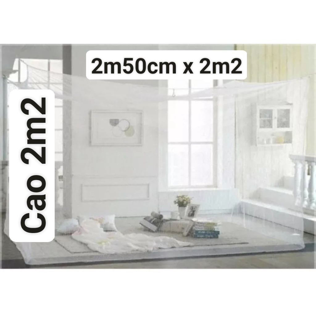 Mùng ngủ, Màn tuyn trắng kích thước 2m50cm x 2m2 không cửa