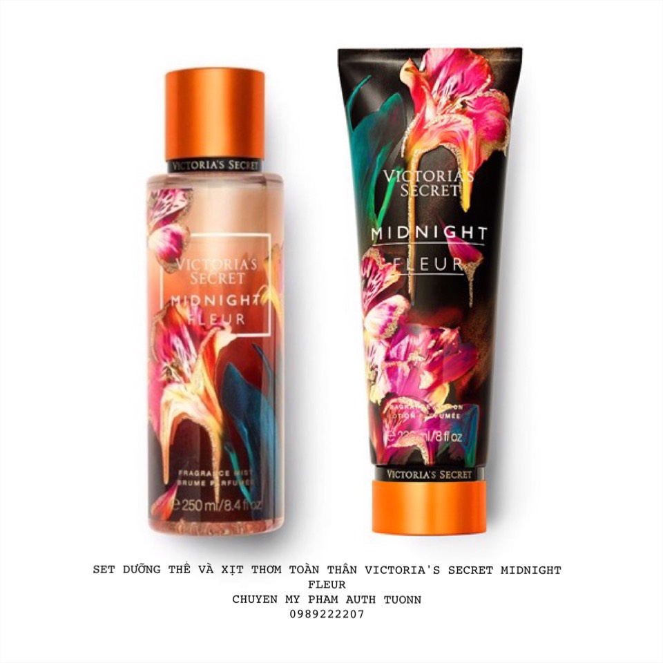 Set Dưỡng Thể và Xịt Thơm Toàn Thân Victoria's Secret Midnight Fleur Full Size