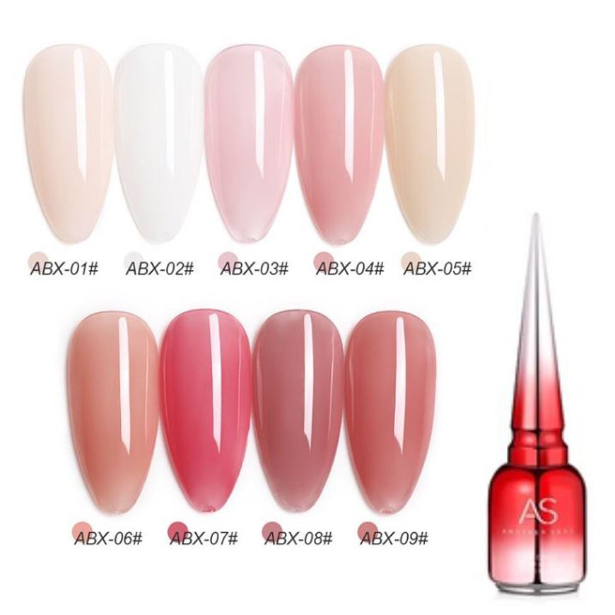 Sơn móng tay, Sơn Gel AS mã ABX 9 màu Thạch chính hãng 15ml - Sơn Gel AS mã ABX sơn thạch trong chai đỏ siêu sang chất sơn đặc độ bóng cao và bền màu siêu HOT siêu xịn