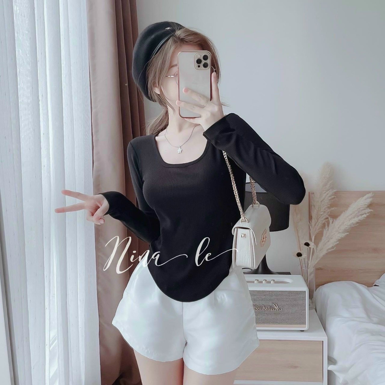 [HÀNG ĐẸP GIÁ BÈO] Áo thun gân cổ vuông vạt bầu tay dài ôm body dáng chuẩn MC - Nàng Song ngư