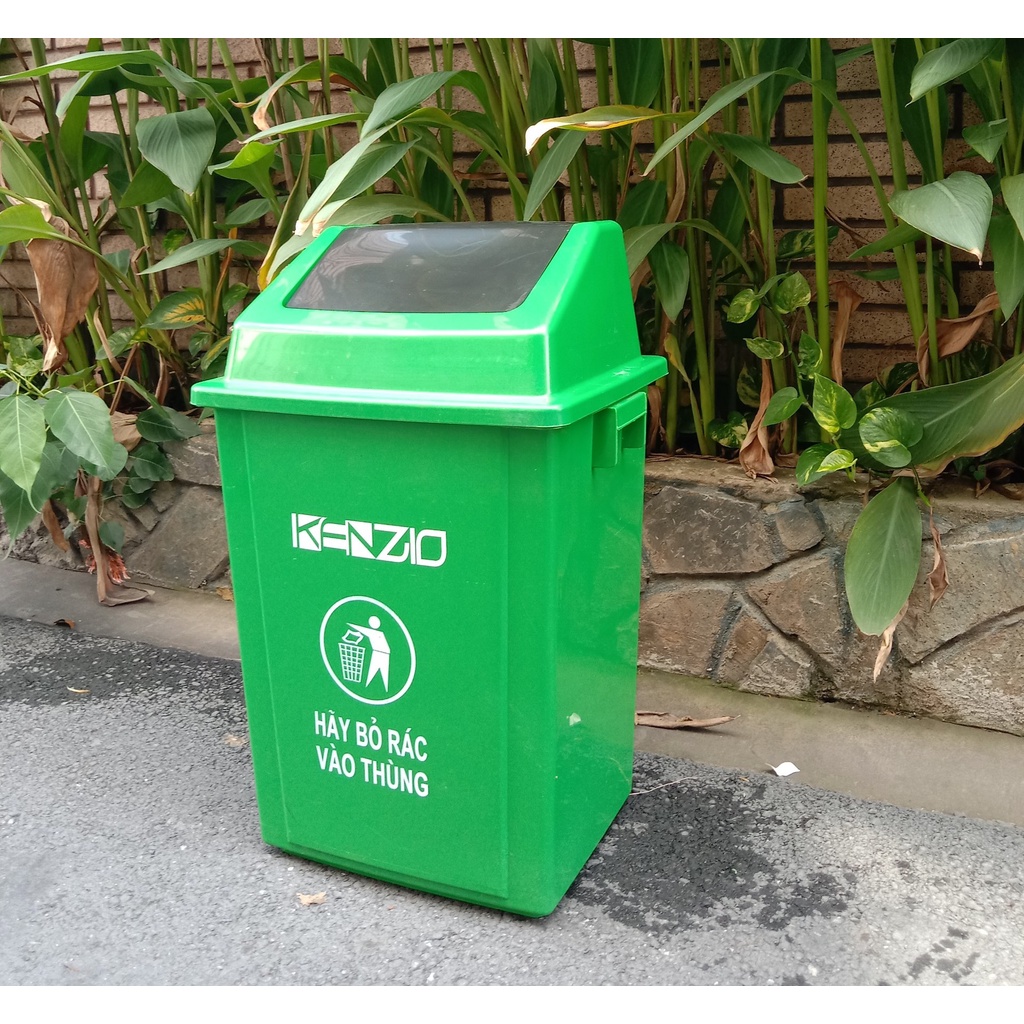 Thùng rác nhựa nắp lật 40 lít - thùng rác nhựa 40 lít nắp bập bênh