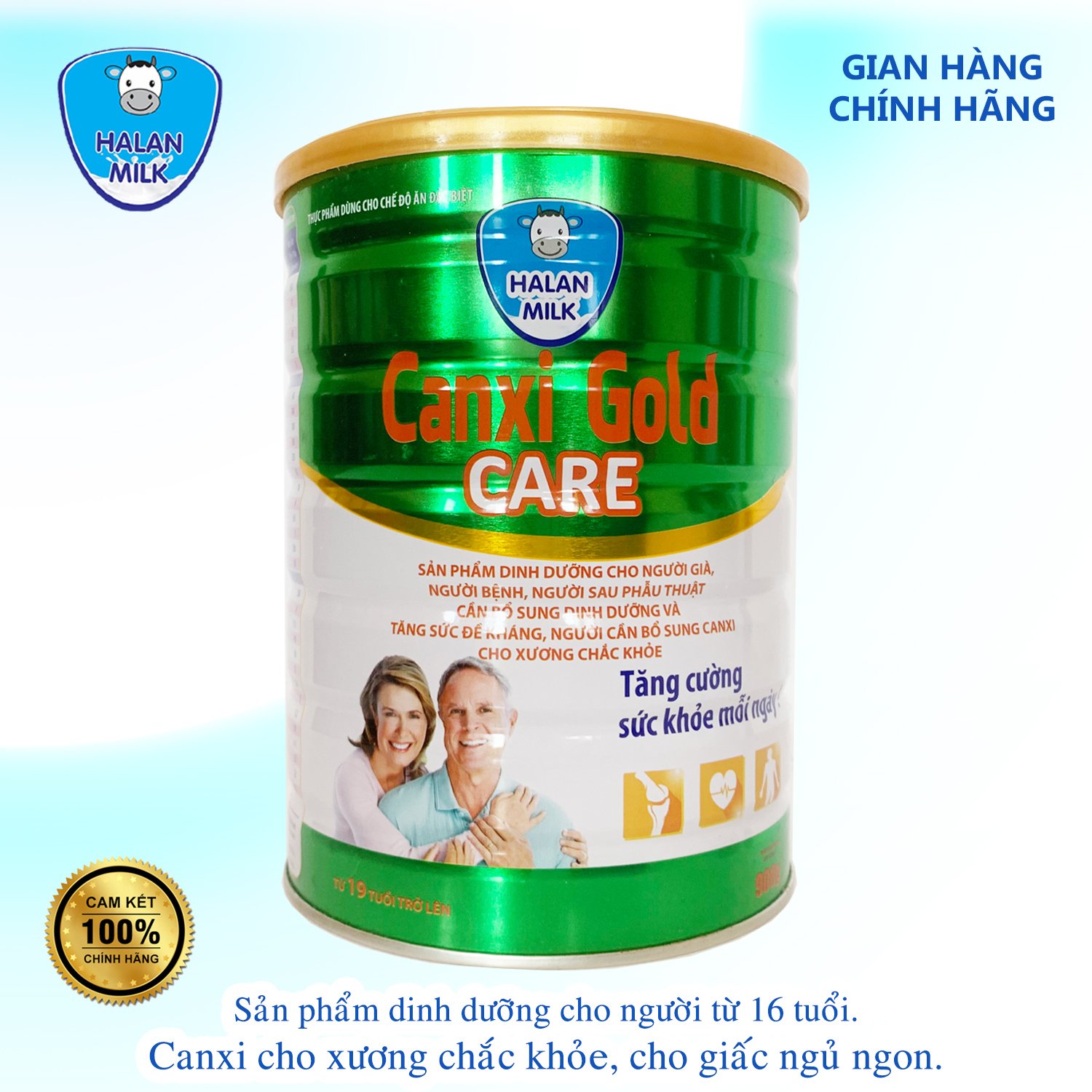 Sữa Canxi Gold Care 900gr Halanmilk- cung cấp canxi cho xương chắc khoẻ
