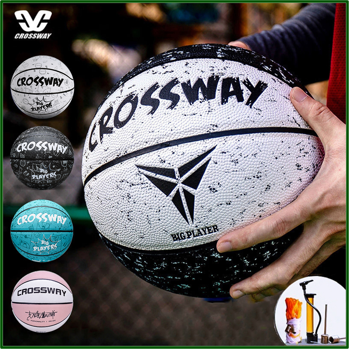 Bóng Rổ Chính Hãng CROSSWAY Size Số 6 7 Da PU Cao Cấp Tiêu Chuẩn Thi Đấu Phù Hợp Sân Bóng Rổ Trong Nhà Outdoor Và Sân Bóng Rổ Ngoài Trời Indoor